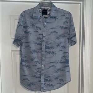 Porter & Ash Blue Palm Tree Print Men's Shirt

F